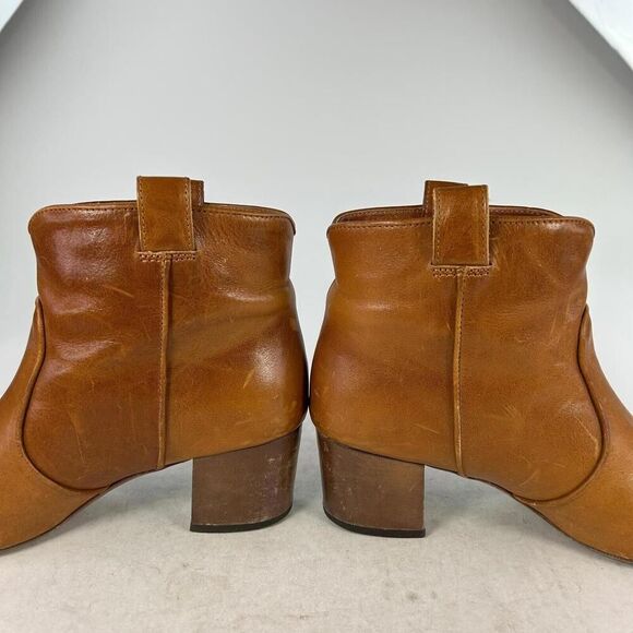 Laurence Dacade Women’s Honey Brown Chelsea Boots US 7 R-Toe Western Ankle Heels - Picture 8 of 10